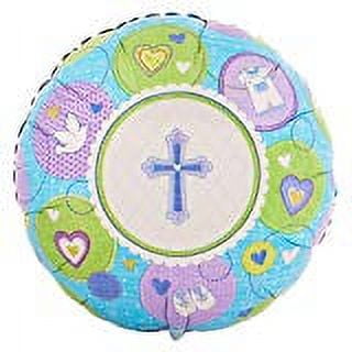 Amscan International 18-inch Sweet Christening Blue Foil Balloon