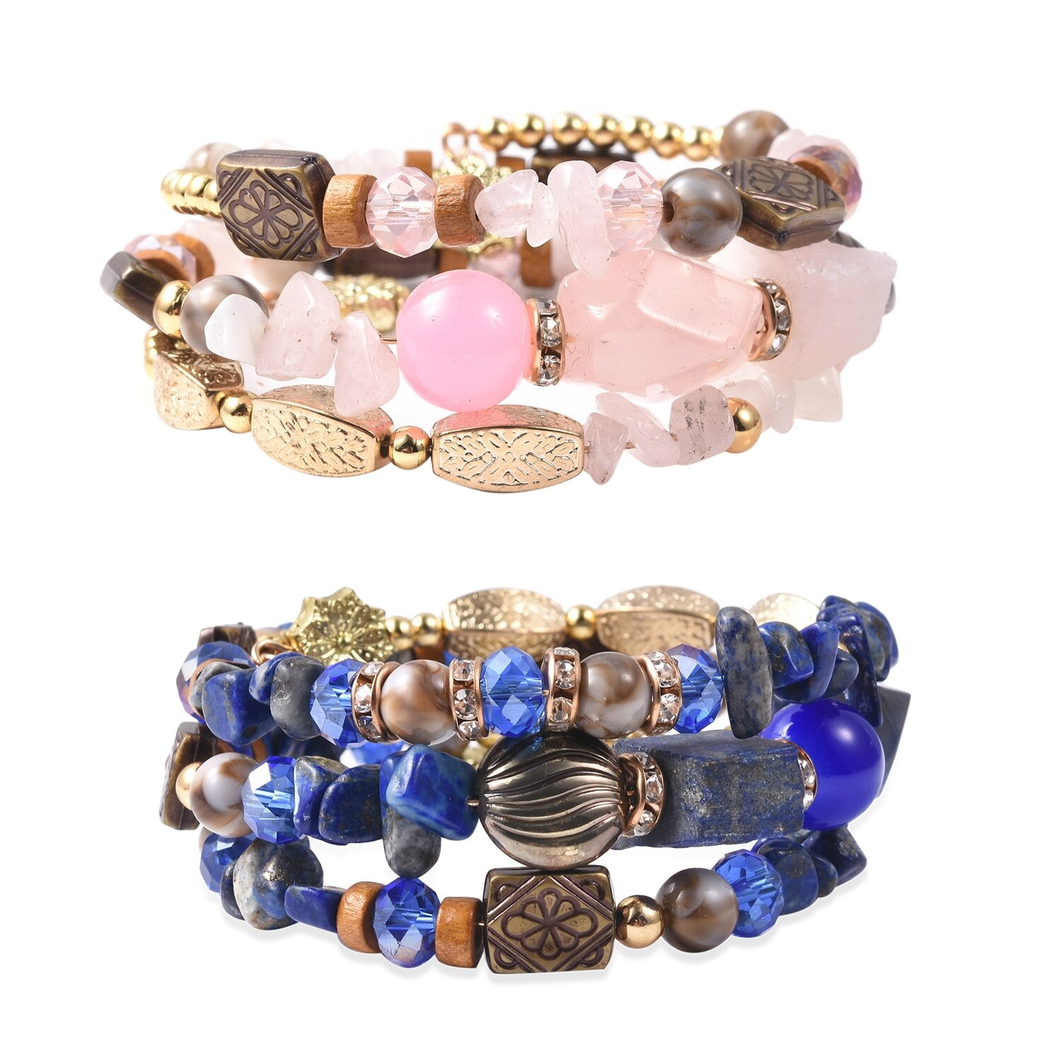 Shop LC Shop LC Delivering Joy Stylish Unique Set of 2 Wrap Bracelets