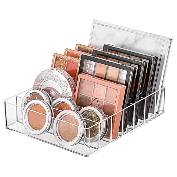 3X Eyeshadow Palette Organizer- 7 Section Divided Makeup Acrylic Palette Organizer Holder for Vanity Cosmetics Makeup