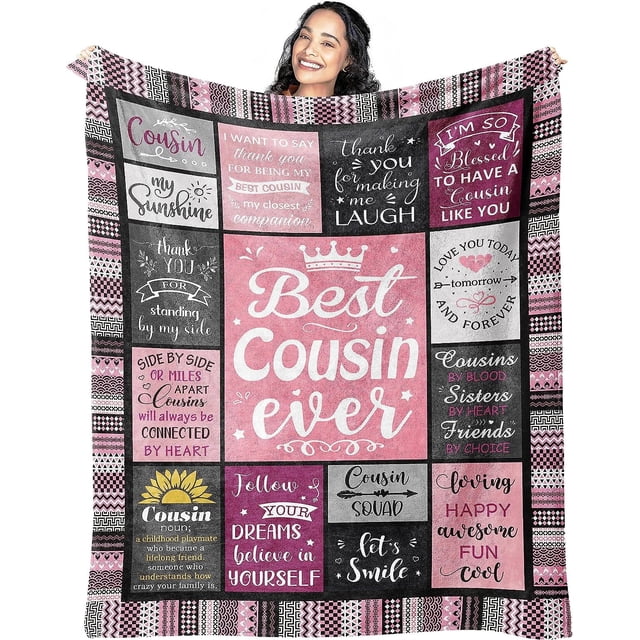 XZYG Cousin Gifts Cousin Gift for Women Gifts for Cousins Female Cousin Birthday Gifts Best Cousin Gifts Gifts for Cousin Crew Cool Christmas Cousin Gifts Cousin Gift Ideas Blanket(50*60inch)