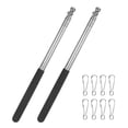thumbnail image 1 of Uxcell 2-Pack Telescopic Handheld Flagpoles, 5.2ft/1.6m Stainless Steel Handheld Portable Extendable Flagpole [Black], 1 of 7