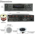 thumbnail image 2 of Home Stereo System Kit - 6 Channel 6000 Watts Bluetooth Amplifier w/ 6 Qty of 8” Framed Ceiling Speakers 300 W Each, 300 ft Speaker Wire & Remote for Living Room, Office, Bar by Technical Pro, 2 of 9