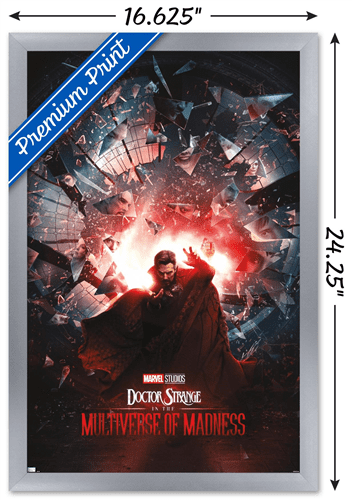 Marvel Doctor Strange in the Multiverse of Madness - Official One Sheet Wall Poster, 14.725" x 22.375" Framed