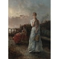 thumbnail image 2 of Alfred Stevens 18x24 Black Ornate Framed Double Matted Museum Art Print Titled: One Evening at Sea, 2 of 5
