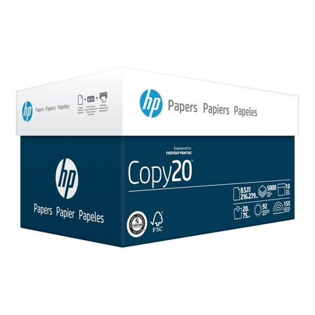 HP Copy20 - White - Letter A Size (8.5 in x 11 in) - 75 g/m?????????????????? - 20 lbs - 500 sheet(s) carton - multipurpose paper (pack of 10)