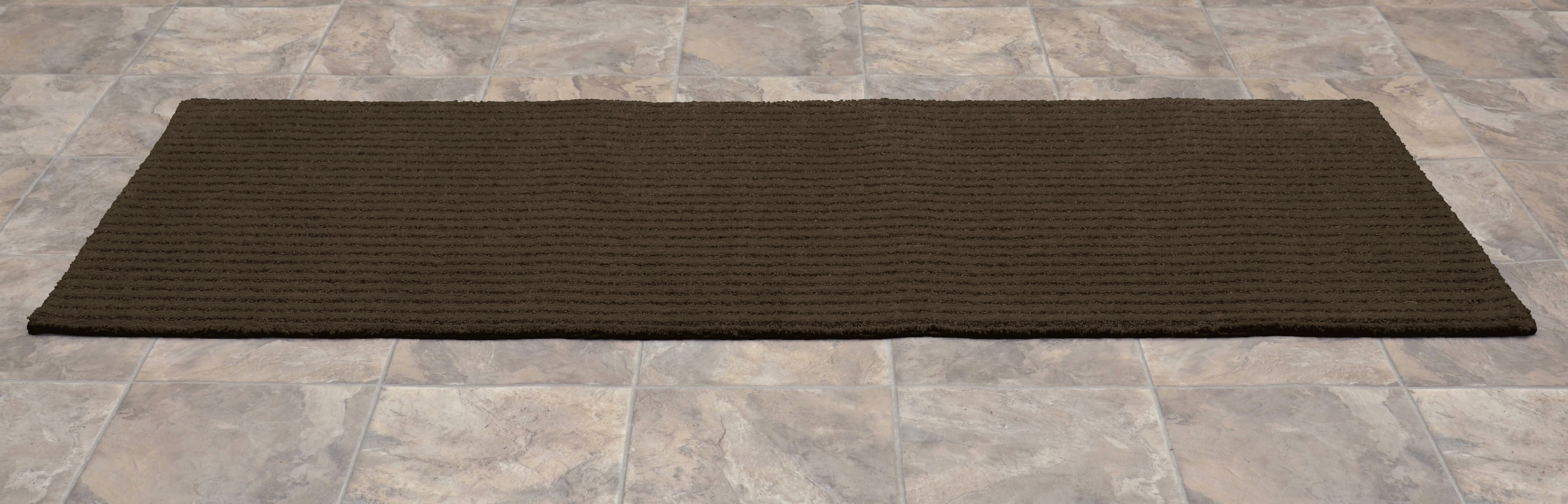 Garland Rug Sheridan Washable Nylon Chocolate Bathroom Runner, 22" x 60"