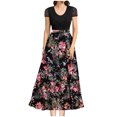 thumbnail image 1 of Baikeli Liquidation d'Été Robes pour Femmes 2024 Mode pour Femmes Sans Manches Été Uni Col Rond Robe Courte Robes d'Été pour Femme, 1 of 4