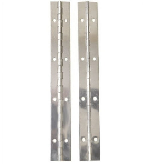 Standard Boat Piano Hinge | 12 x 1 1/2 Inch 20 Gauge Stainless (Pair)