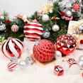 thumbnail image 5 of Alupssuc 6 Inch Oversized Christmas Ball Ornaments, Shatterproof Xmas Tree Decorations, Red & White, 4CT, 5 of 6