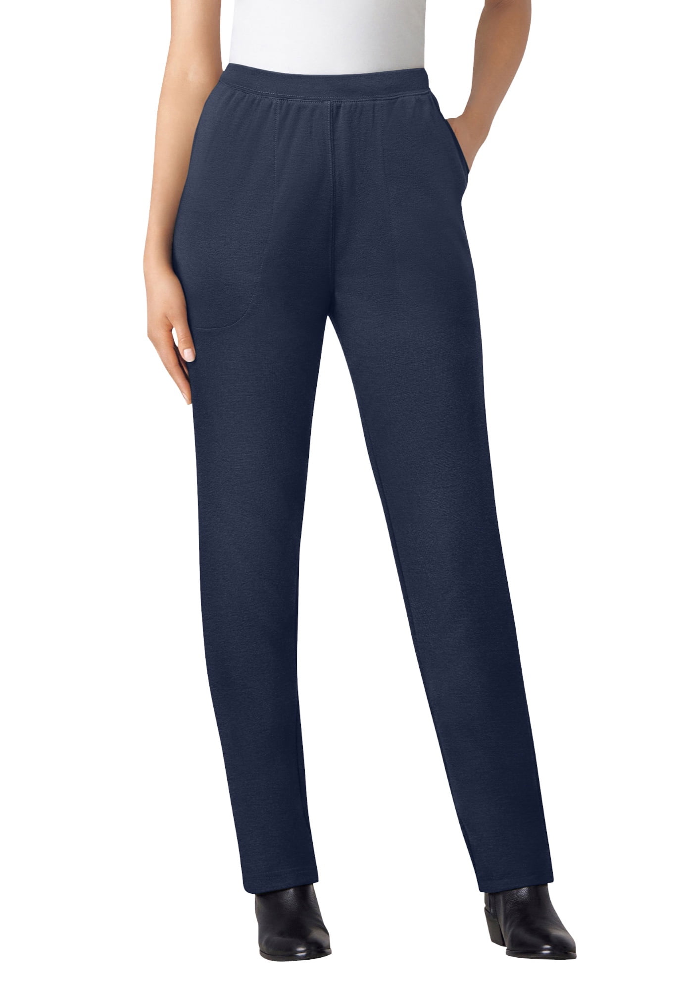 Woman Within Women's Plus Size Straight Leg Ponte Knit Pant Pant -  Walmart.com