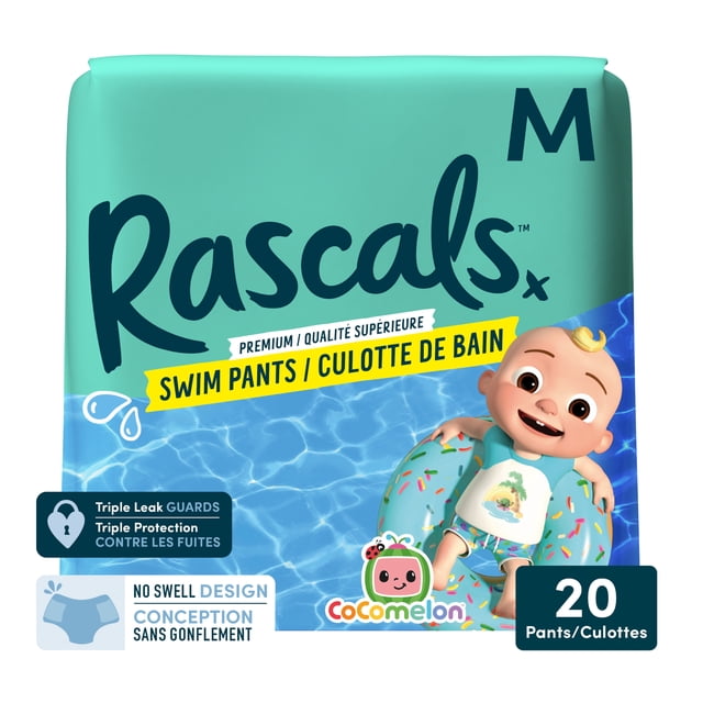 Rascals Premium Swim Pants, Size M, 20 Count