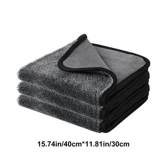JOGZMZ 3 Pack Heavyweight Car Drying Towel - 16x12 in Double-Sided Microfiber Towels, Lint-Free & Scratch Free for Car Washing, Auto Detailing, High Absorption Quick Dry Cloth