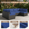 thumbnail image 5 of BaPiPro 6-Person Navy Blue Outdoor Sectional Sofa Cushions, Waterproof Polyester Patio Cushions with High-Density Sponge & Side Pillows, No Assembly for Backyard, Porch, Deck & Poolside, 5 of 10