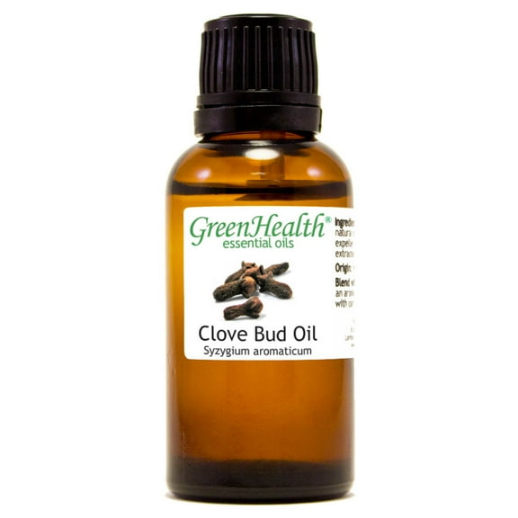 Clove Bud Essential Oil - 1 fl oz (30 ml) Glass Bottle w/ Euro Dropper - 100% Pure Essential Oil by GreenHealth