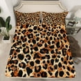 thumbnail image 2 of Homewish Leopard Print 4-Piece Full Size Sheets For Adults Teens,Black Brown Bed Sheets,Abstract Geometric Lightweight Sheet Sets,Breathable Home Decor, 2 of 7