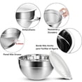 thumbnail image 4 of Bowls de cocina de acero inoxidable con tapa hermética, juego de 7 piezas, tazones para mezclar, cuencos apilables para ensaladas, cocinar, hornear y, 4 of 8