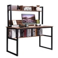 thumbnail image 1 of Costway Computer Desk with Hutch Bookshelf Storage Wrting Desk Home Office Study Table, 1 of 10
