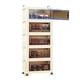 thumbnail image 1 of Gabinete de Almacenamiento Plegable Estilo francés, Cierre magnético, Organizador Cuadrado de plástico con múltiples estantes para Juguetes, bocadillos, Cocina - No Requiere ensamblaje, 1 of 9