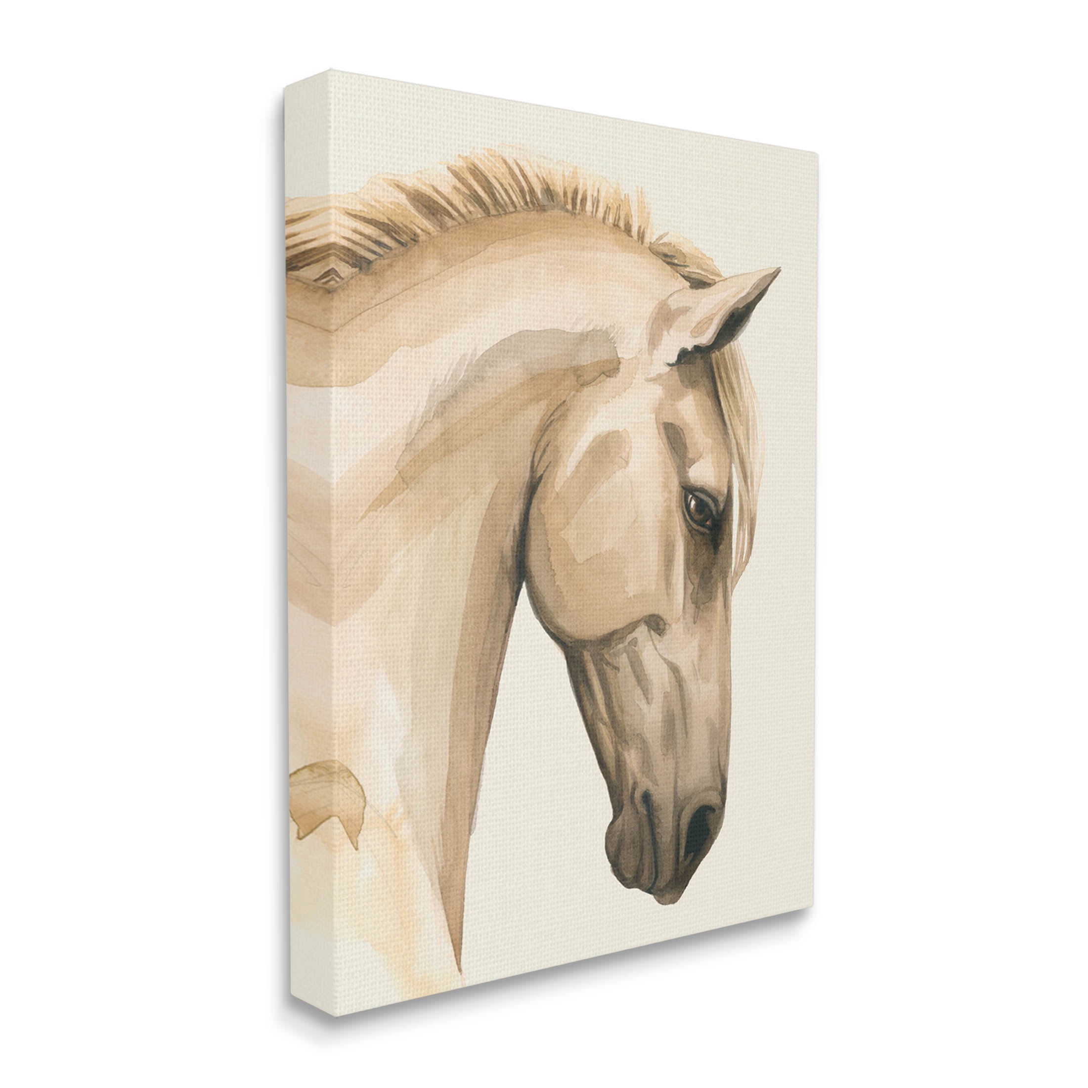 Stupell Industries Horse Portrait Farm Animal Graphic Art Gallery Wrapped Canvas Print Wall Art, Design by Grace Popp