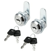 2PCS 5/8" Cylinder Zinc Alloy Chrome Finish Cam Lock w Key, Keyed Different