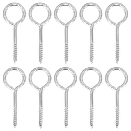 

OUNONA Eye Screw Hooks String Wire Hooklights Guide Hanger Q Safety Light Shape Eyelet Small Bolts Metal Screws Tapping Self