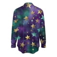 thumbnail image 4 of Xuyuer Carnival Shirt for Women It's Mardi Gras Yall Shirts Funny Carnival Outfit Blouse New Orleans Party V Neck Long Sleeve Button Down Tops, 4 of 5