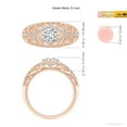 thumbnail image 4 of ANGARA Natural Diamond Filigree Engagement Ring in 14K Rose Gold for Women (Size-5.3mm| Color-H| Clarity-SI2) | April Birthstone, Anniversary, Jewelry Gift for Women | Natural Diamond Ring, 4 of 9