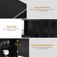 thumbnail image 4 of Spaco Kitchen Buffet Server Sideboard, Storage Cabinet with 2 Doors and Shelf, Cabinet for Indoor, Black, 4 of 12