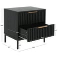 thumbnail image 3 of SAFAVIEH Lylia 2 Drawer Nightstand, Black/Black Legs/Gold Handle (22.1 in. W x 15.7 in. D x 22.8 in. H), 3 of 13