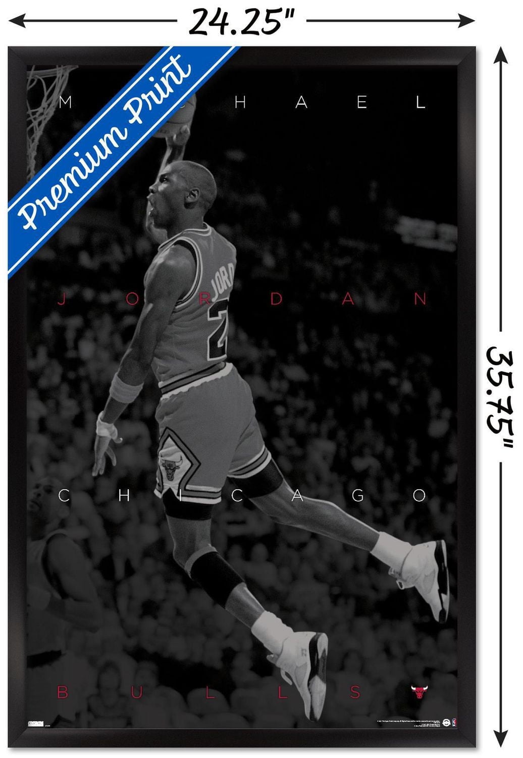 Michael Jordan - Black and White Wall Poster