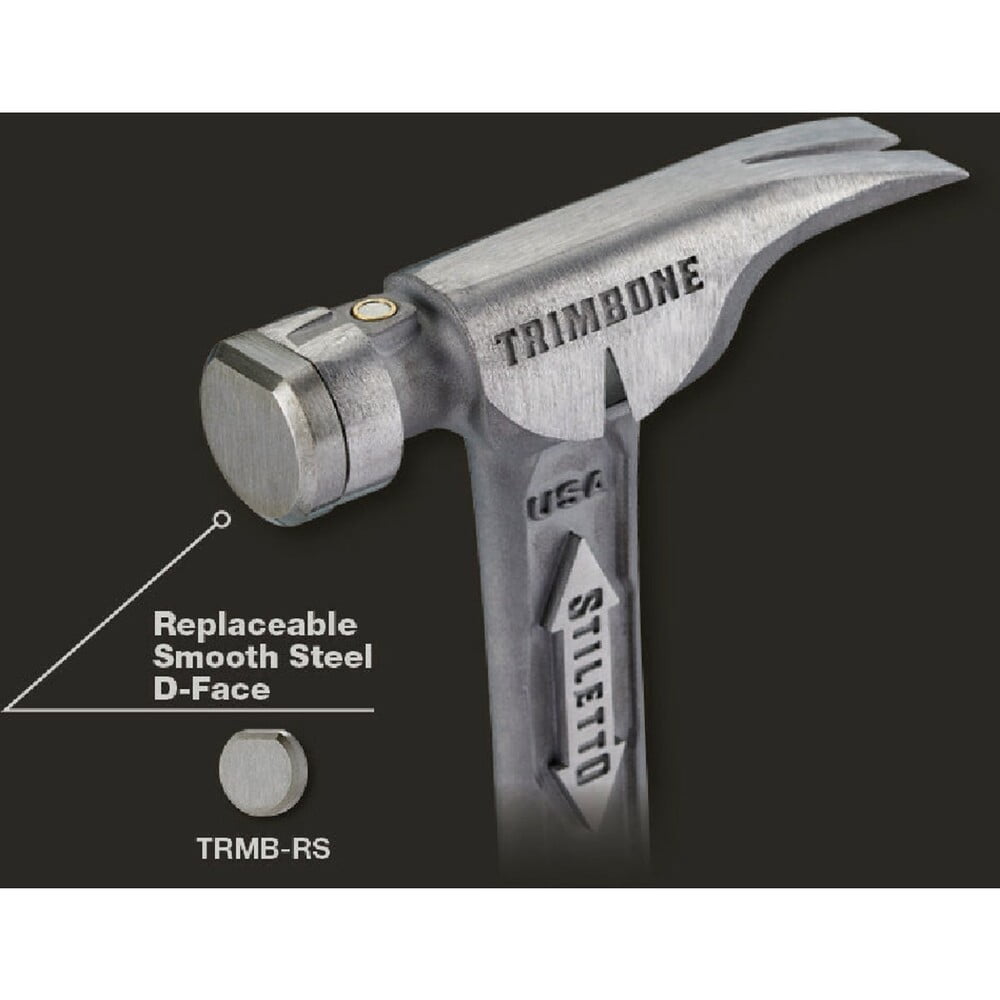 Stiletto TRIMBONE 10 Oz. Smooth-Face Framing Hammer with Curved Titanium Handle