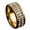Golden, variant on Lifetechs Ring Wide-width Fadeless Titanium Steel Double Rows Rhinestone Unisex Jewelry