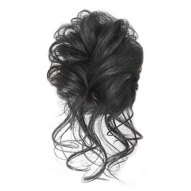 Pinza sintética para pelucas, moños, moños, pinzas y recogidos de novia. Diseño despeinado, alta calidad, aspecto natural, tamaño elástico, suave y cómoda para todo tipo de cabello.