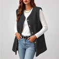 thumbnail image 5 of Staron Fall Winter Vests for Women Casual Sleeveless Solid Crew Neck Loose Comfy Basic Outerwear Warm Faux Fur Lightweight Fashion, Black S, 5 of 7