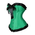 thumbnail image 3 of KelaJuan Women's Slim Corset Tube Tops, Contrasr Color Ruffled Front Bow Central Clasp Low Cut Strapless Bandeau, 3 of 5