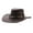 Coffee, variant on Hats Vintage Western Cowboy Head Belt For Men Women Outdoor Travel Wide Brim Faux Leather Sun Caps Hat