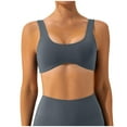 thumbnail image 2 of Women's Seamless Sports Bra with Wide Straps - Nylon Athletic Top for Yoga, Running, Gym Workouts, Fitness Training Dark Blue S, 2 of 3