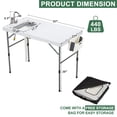 thumbnail image 4 of HARIPUL 50'' Folding Fish Cleaning Table with Sink, Portable Camping Sink Station with Faucet and Sprayer, Fish Cleaning Station Fillet Table, Gray, 4 of 9