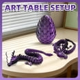 thumbnail image 4 of 3D Printed Dragon Egg, Colorful 3D Printer Articulated Dragon Toy for Kids, 24 inch 3D Printed Dragon ADHD Fidget Toys , Office Desk Figurine Decor，Purple, 4 of 7