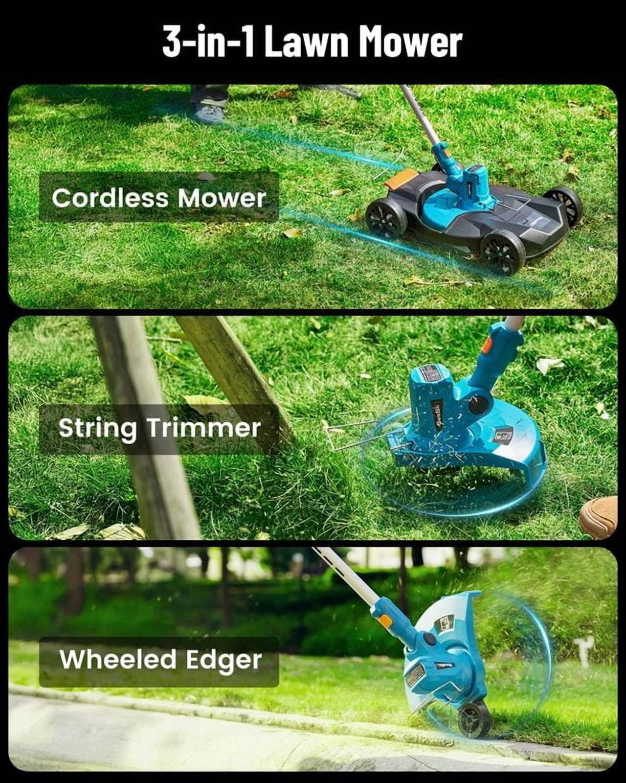 SEESII 3 in 1 Cordless Weed Wacker Grass Eater Electric String Trimmer and Leaf Blower Vacuums Combo Kit 5-Speed for Yard Lawn