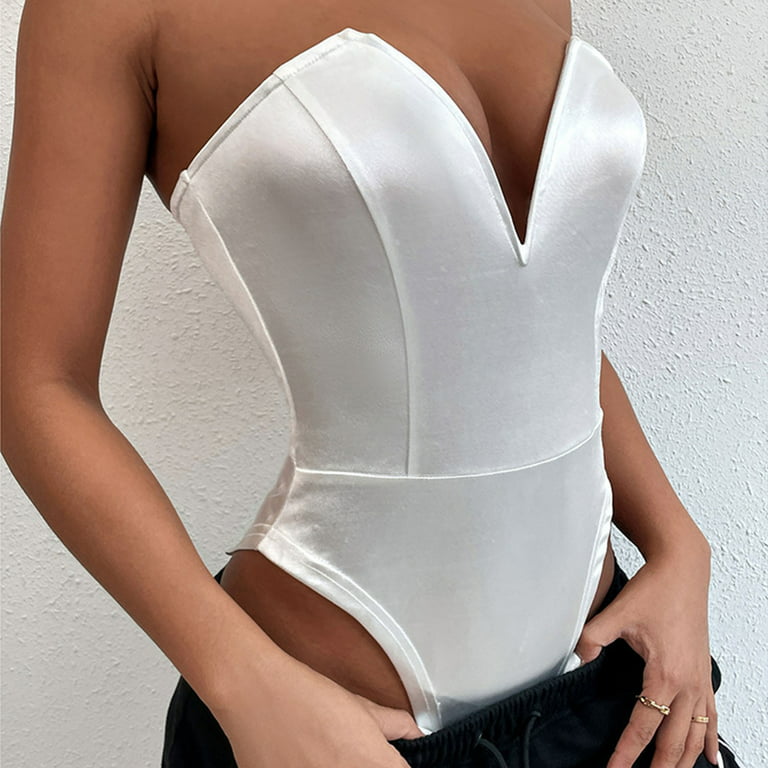 Aayomet Dressy Jumpsuits for Women Women's Zipper V Neck Long Sleeve  Jumpsuit Rompers Bodysuit Catsuit Sport Jumpsuit,White M