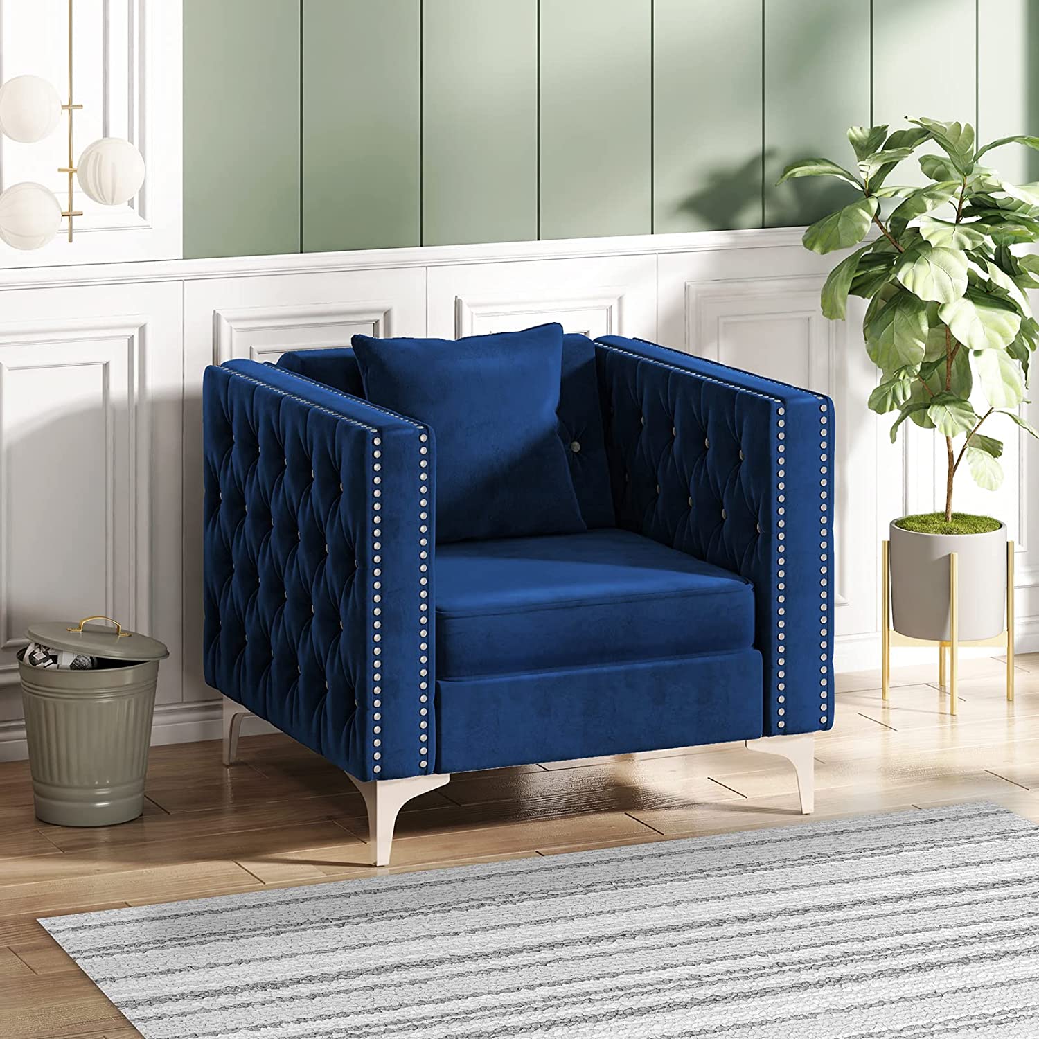 Mjkone Single Sofa for Living Room with Deep Button Tufted, Single