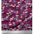 thumbnail image 1 of Soimoi Cotton Cambric Fabric Paper Boat,Fish & Starfish Ocean Print Sewing Fabric Yard 42 Inch Wide, 1 of 1