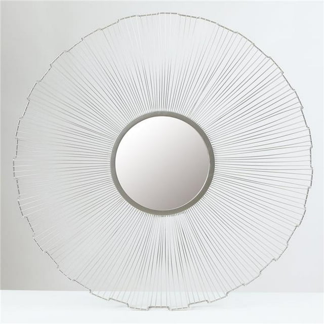Luxen Home WHA565 25.75 in. Dia. Iron Frame Mirror Wall Decor
