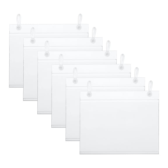 120x97mm Plastic Basket Label Holders Clips with Hanging Buckle, Clear 20 Pack