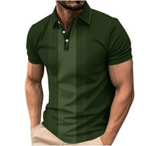 VSSSJ Men's Shirts Short Sleeve Golf Shirts Button Down Casual Summer T Shirts Slim Fit Lapel Collar Classic Pullover Tops Green XXXL
