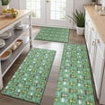 thumbnail image 2 of Green Alligators Icons Pattern Kitchen Rugs Sets Of 3,Kitchen Runner Rugs Non Skid Washable,Decorative Kitchen Floor Mats for Kitchen,Sink,Laundry,17"x30"+ 17"x47" + 17"x59", 2 of 6