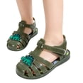 thumbnail image 2 of FSYBOA Girls Jelly Sandals, Adjustable Strap Waterproof Holiday Closed Toe Girls Beach Shoes Green Size 1(Big Kids), 2 of 9