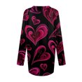 thumbnail image 5 of CCRFTGI Valentine's Day Long Sleeve Shirts for Women Trendy Lucky Love Heart Print Tunic Lightweight V Neck Womens Tops Spring Day Baggy Casual Irregular Hem Tunic Tops Purple Pink L, 5 of 6