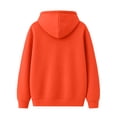 thumbnail image 4 of Men's Hoodie Hooded Long Sleeve Solid with Warm Cozy Soft Touch Comfortable Everyday Pullover Basic Top for Fall Winter Everyday Wear and Weekend Outings Orange 3XL, 4 of 5